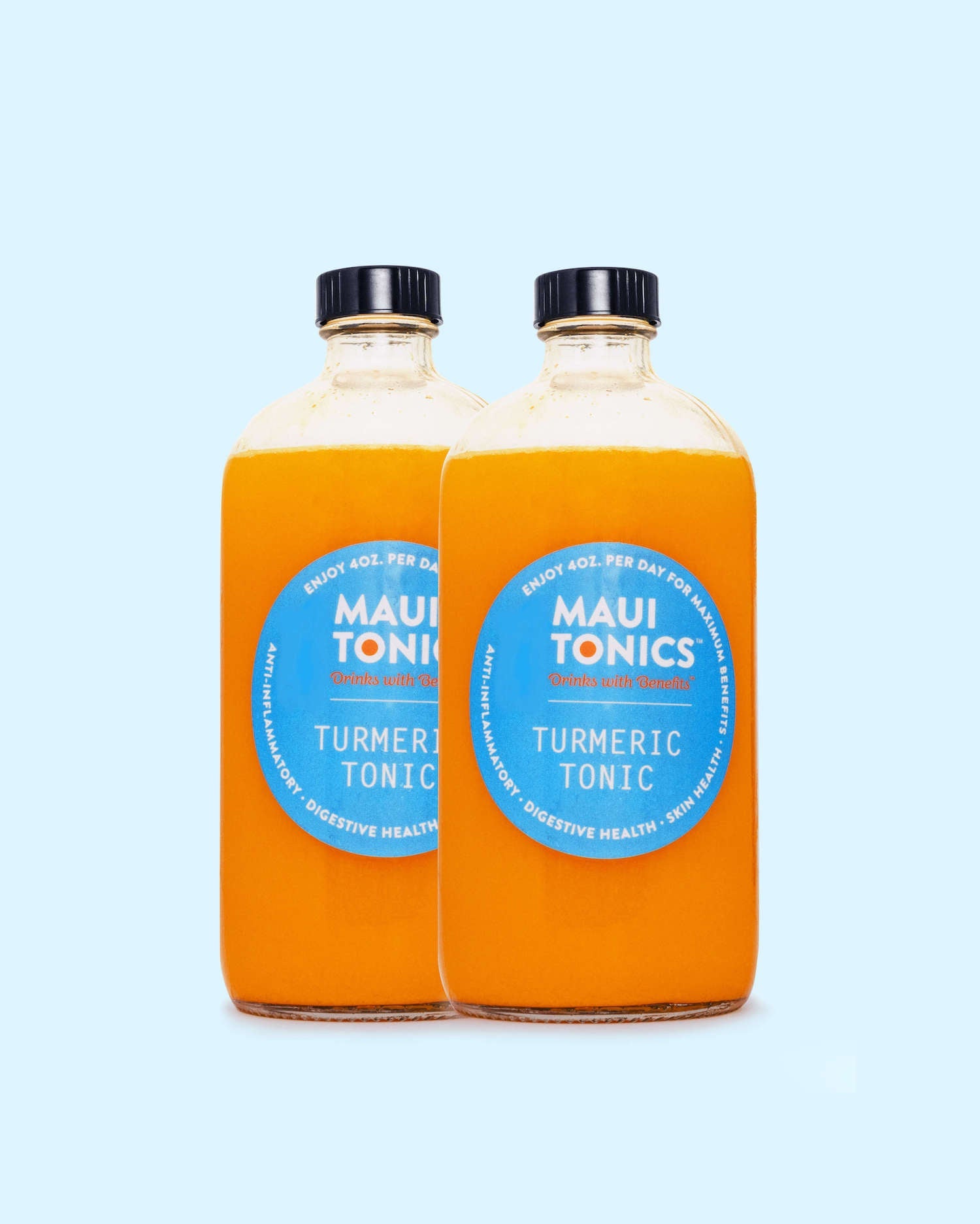 Turmeric Ginger Tonic Wellness Shots with Cold-Pressed Turmeric, Ginger, Lemon + Black Pepper Reduces Inflammation